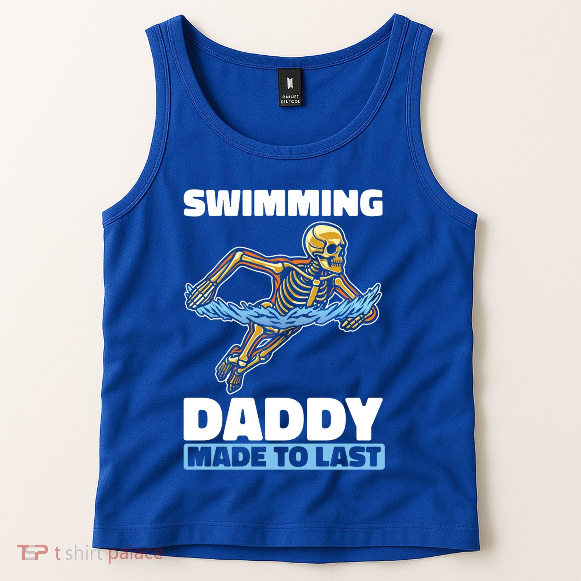 Swimming Skeleton Swim Pool Swimmer Fathers Day Dad Gift Tank Top