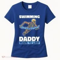 Swimming Skeleton Swim Pool Swimmer Fathers Day Dad Gift Women's T-Shirt thumb 0