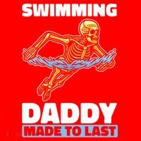 Swimming Skeleton Swim Pool Swimmer Fathers Day Dad Gift Santa Hat thumb 1