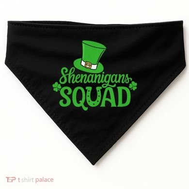 Shenanigans Squad St Patricks Day Gnomes Green Proud Irish USA-Made Doggie Bandana