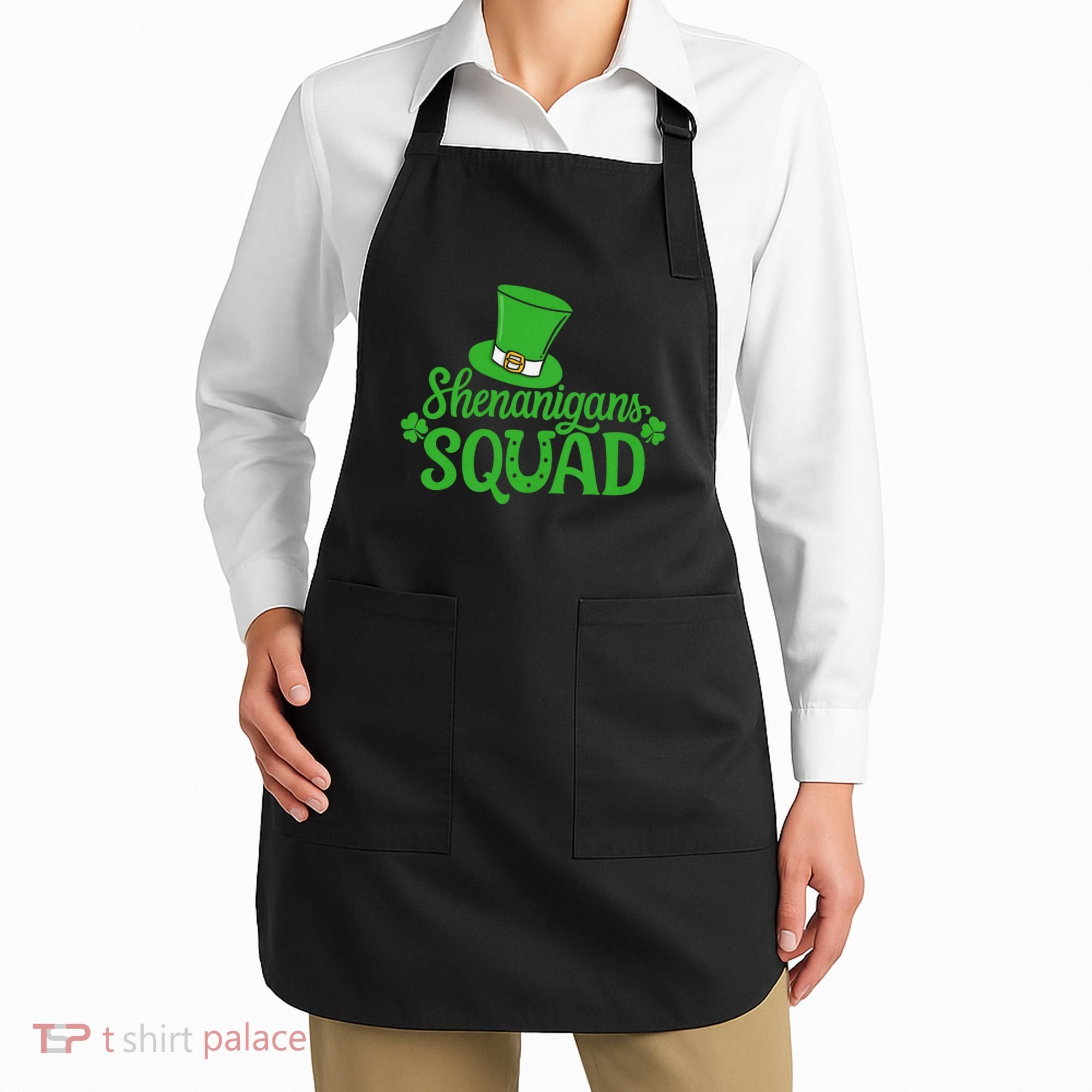 Shenanigans Squad St Patricks Day Gnomes Green Proud Irish Apron