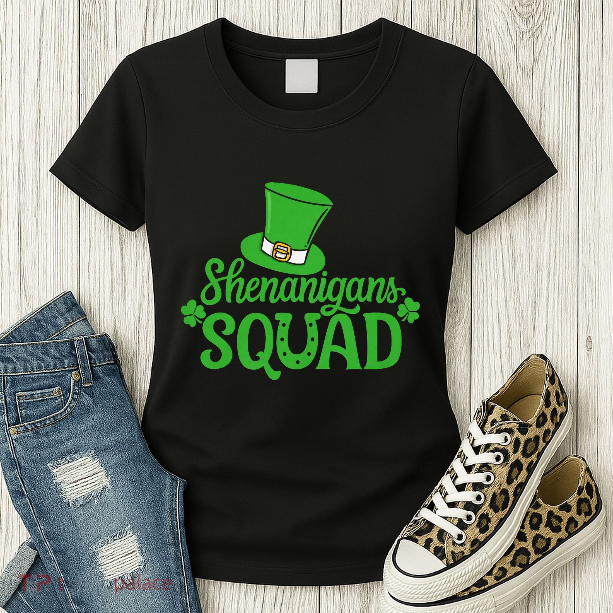Shenanigans Squad St Patricks Day Gnomes Green Proud Irish Women's T-Shirt