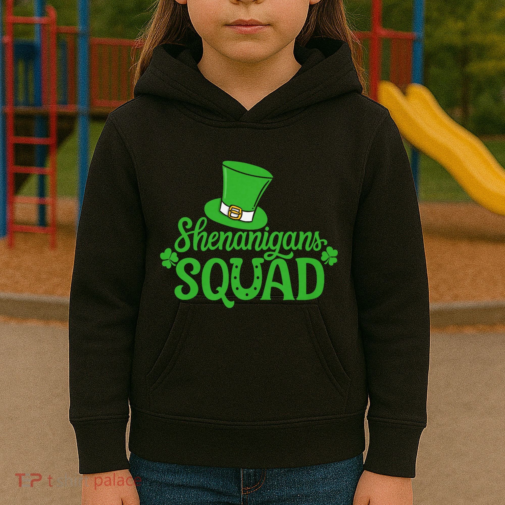 Shenanigans Squad St Patricks Day Gnomes Green Proud Irish Kids Hoodie