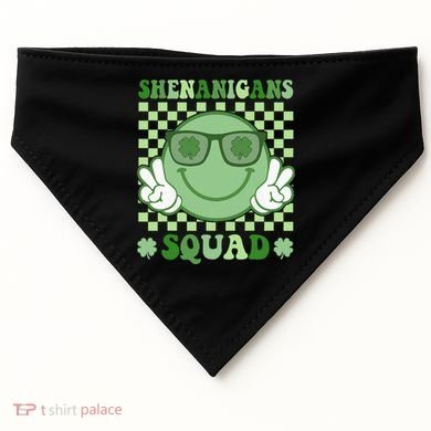 Shenanigans Squad St Patricks Day Smile Green Proud Irish USA-Made Doggie Bandana