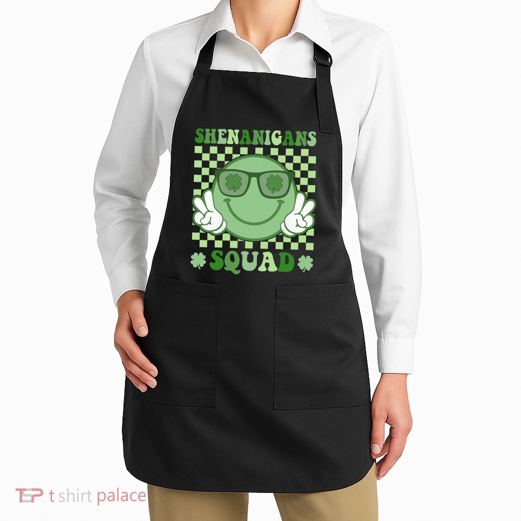 Shenanigans Squad St Patricks Day Smile Green Proud Irish Apron
