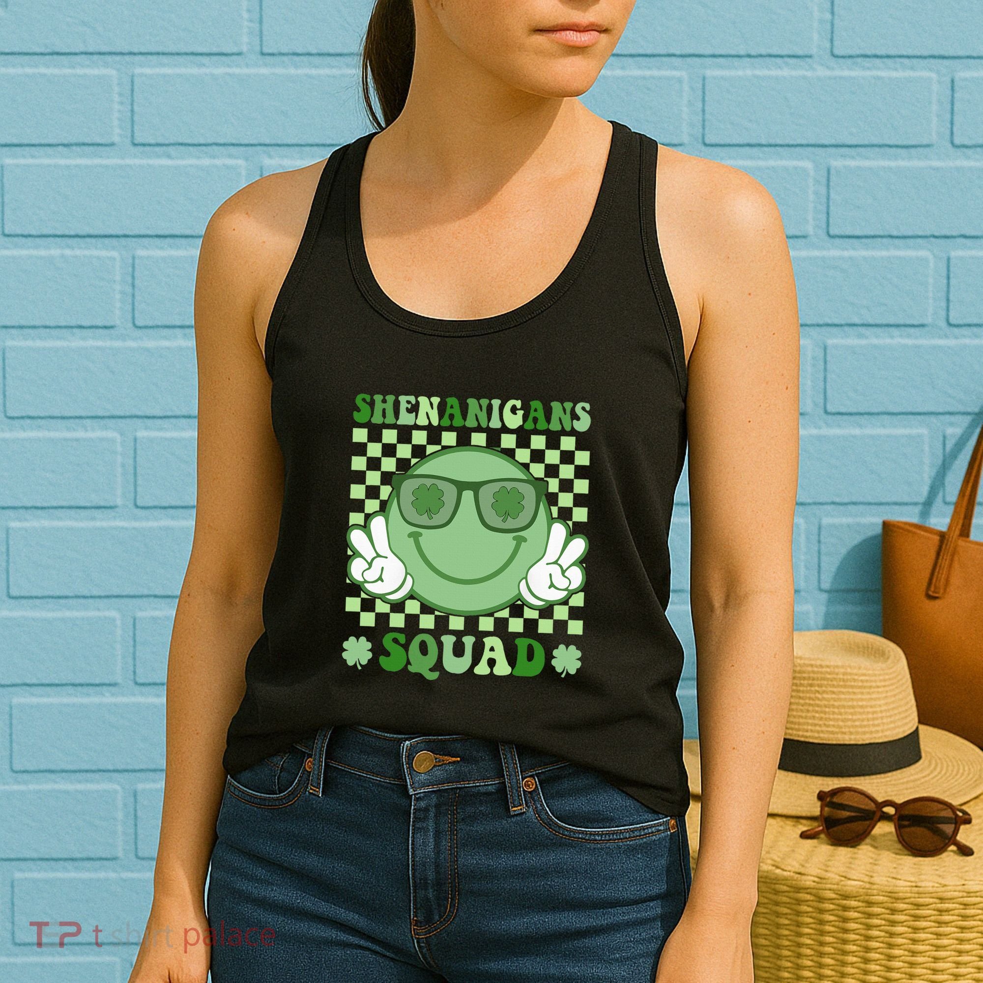 Shenanigans Squad St Patricks Day Smile Green Proud Irish Women's Tank Top
