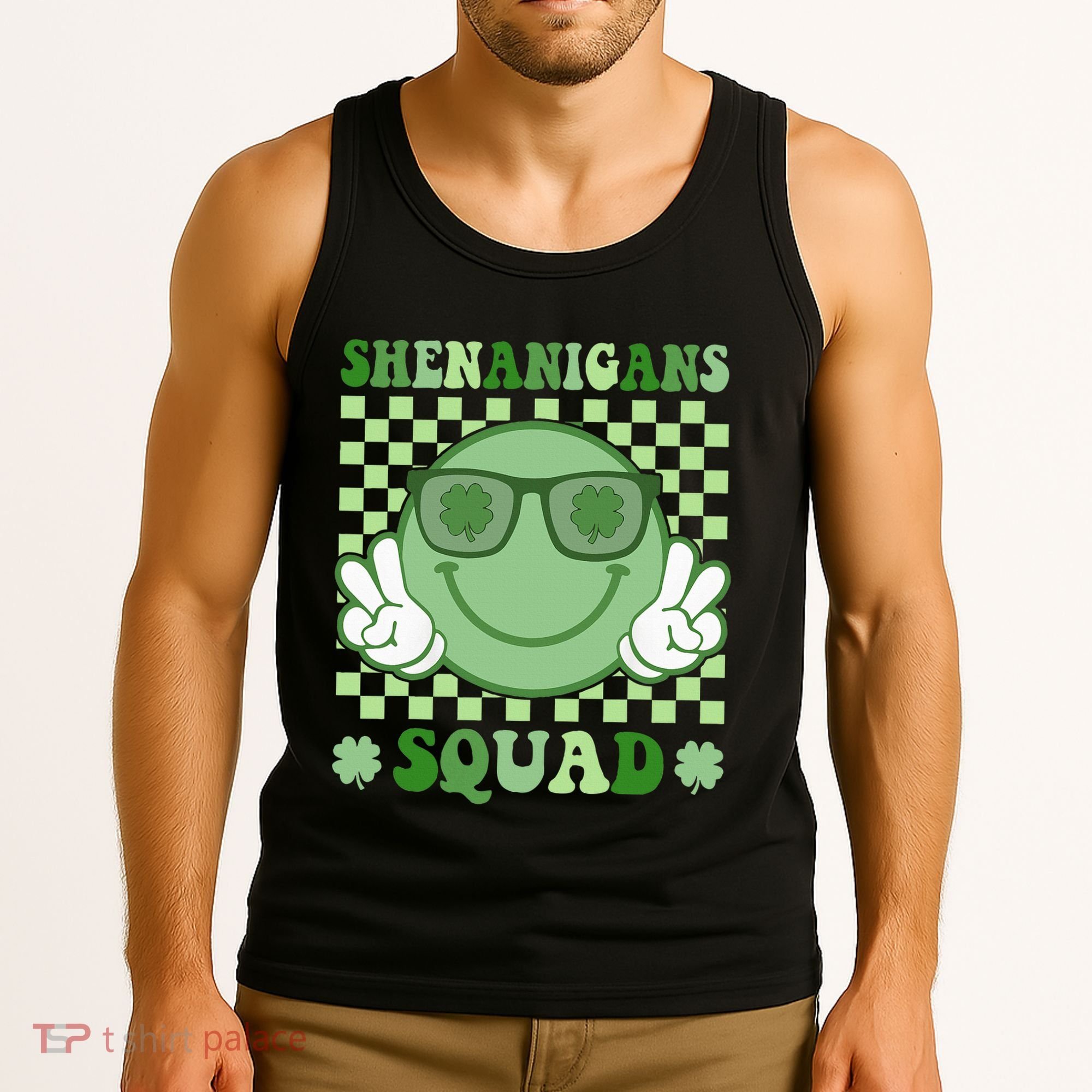 Shenanigans Squad St Patricks Day Smile Green Proud Irish Tank Top