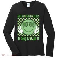 Shenanigans Squad St Patricks Day Smile Green Proud Irish Women's Long Sleeve Shirt thumb 0