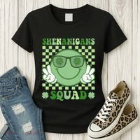 Shenanigans Squad St Patricks Day Smile Green Proud Irish Women's T-Shirt thumb 3