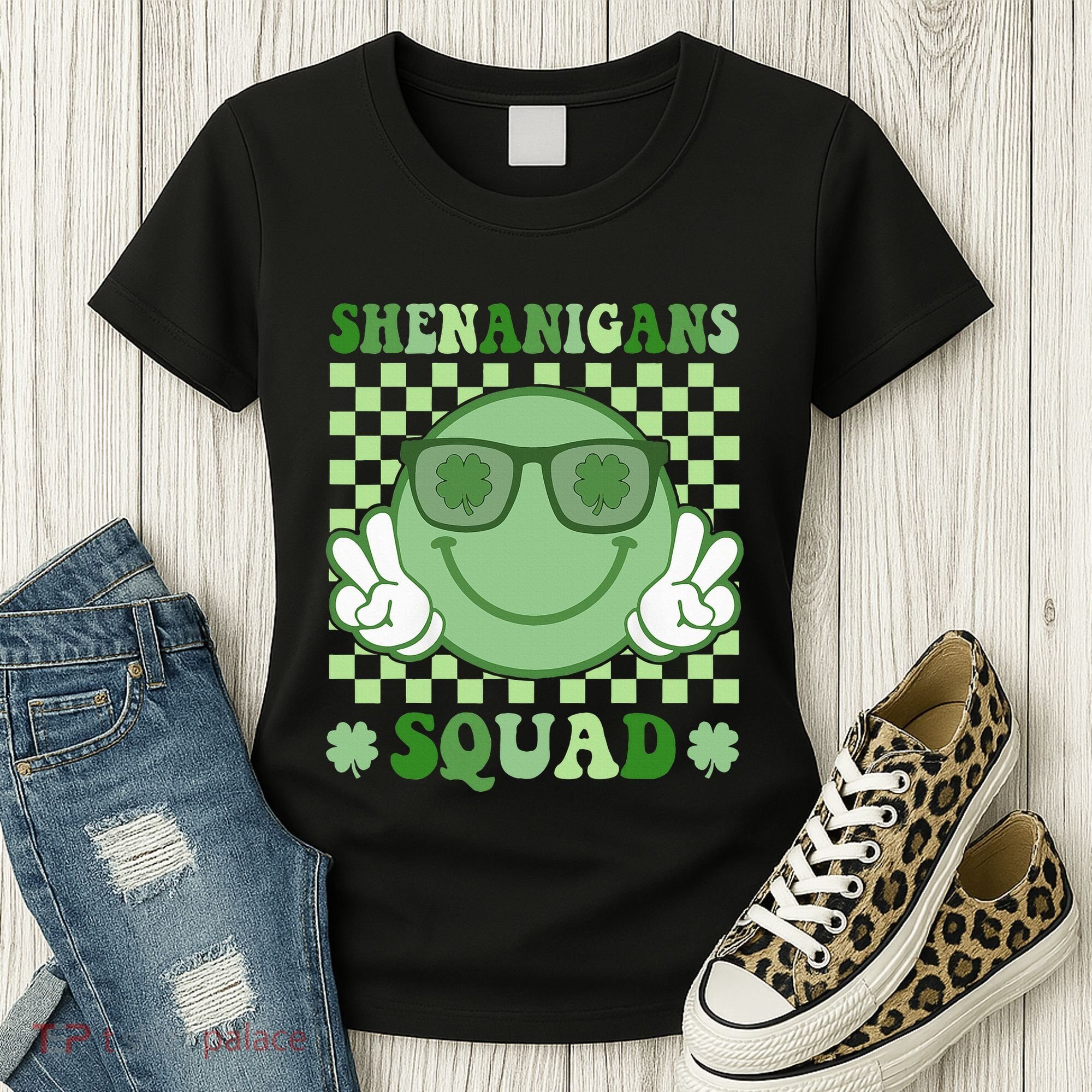 Shenanigans Squad St Patricks Day Smile Green Proud Irish Women's T-Shirt
