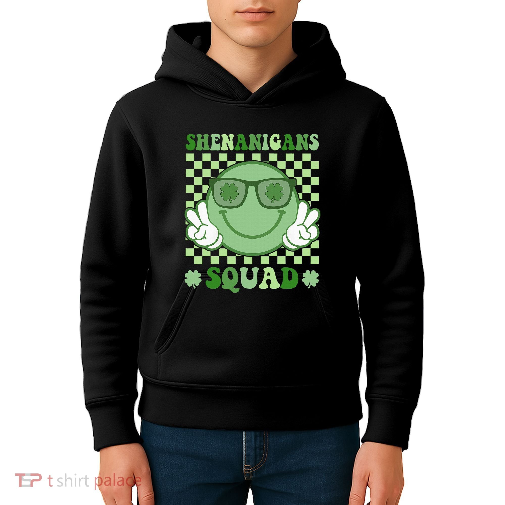 Shenanigans Squad St Patricks Day Smile Green Proud Irish Kids Hoodie