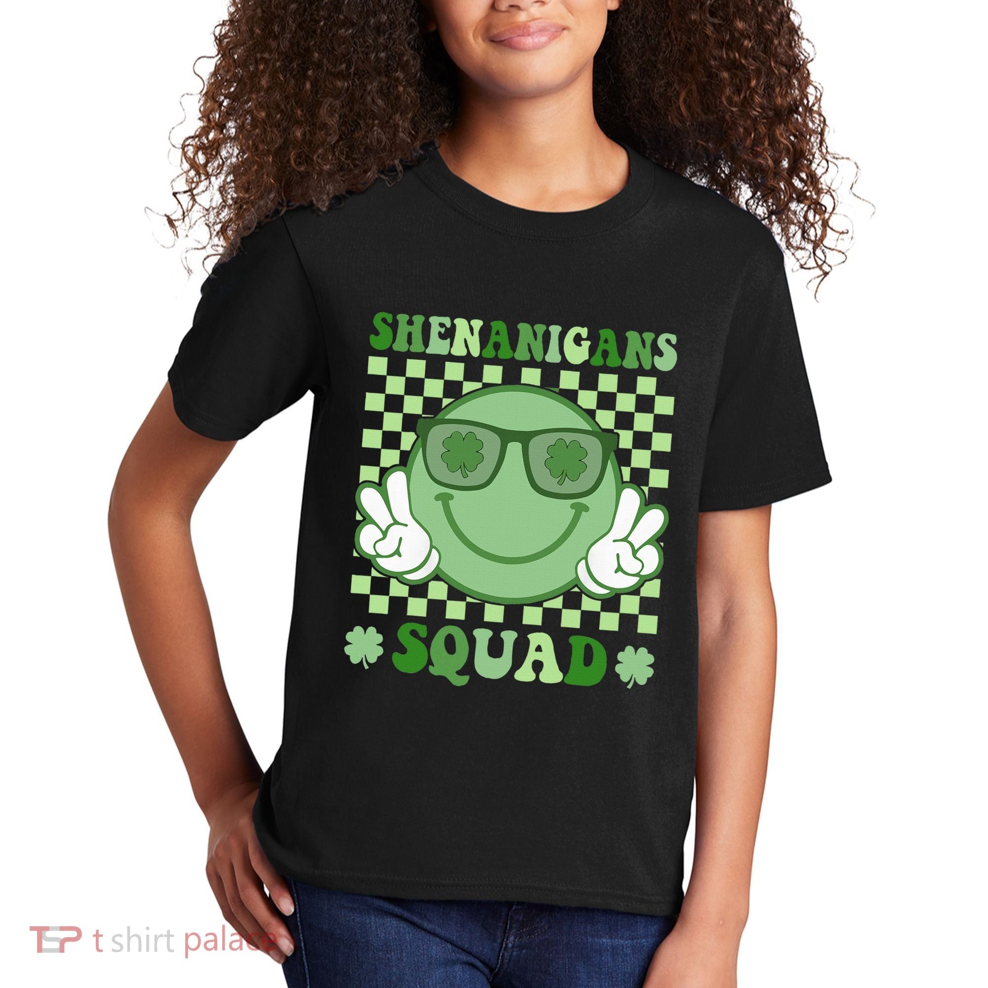 Shenanigans Squad St Patricks Day Smile Green Proud Irish Kids T-Shirt