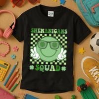 Shenanigans Squad St Patricks Day Smile Green Proud Irish Kids T-Shirt thumb 3