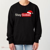 Stay Sober Santa Hat Christmas Xmas Women's Sweatshirt thumb 0