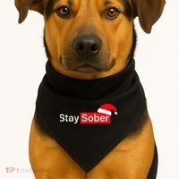 Stay Sober Santa Hat Christmas Xmas USA-Made Doggie Bandana thumb 1