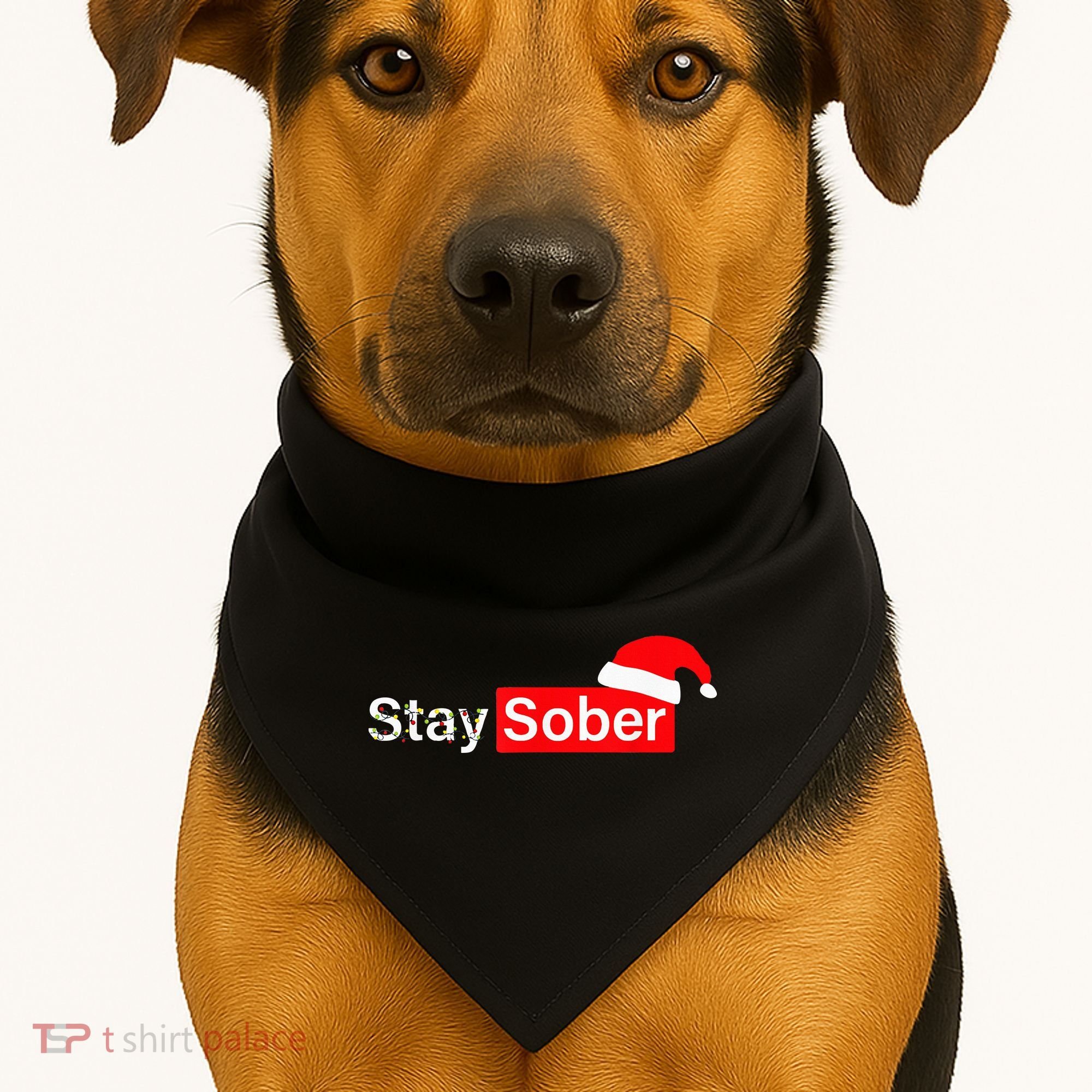 Stay Sober Santa Hat Christmas Xmas USA-Made Doggie Bandana
