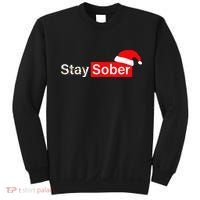 Stay Sober Santa Hat Christmas Xmas Sweatshirt thumb 0