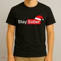 Stay Sober Santa Hat Christmas Xmas T-Shirt thumb 3