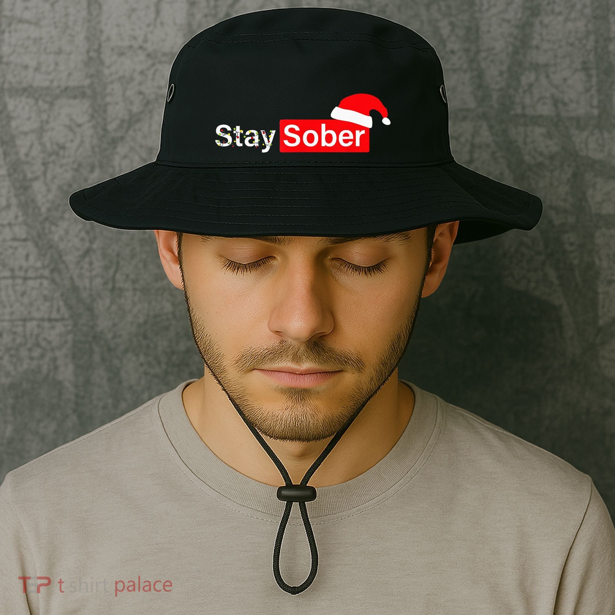 Stay Sober Santa Hat Christmas Xmas Bucket Hat