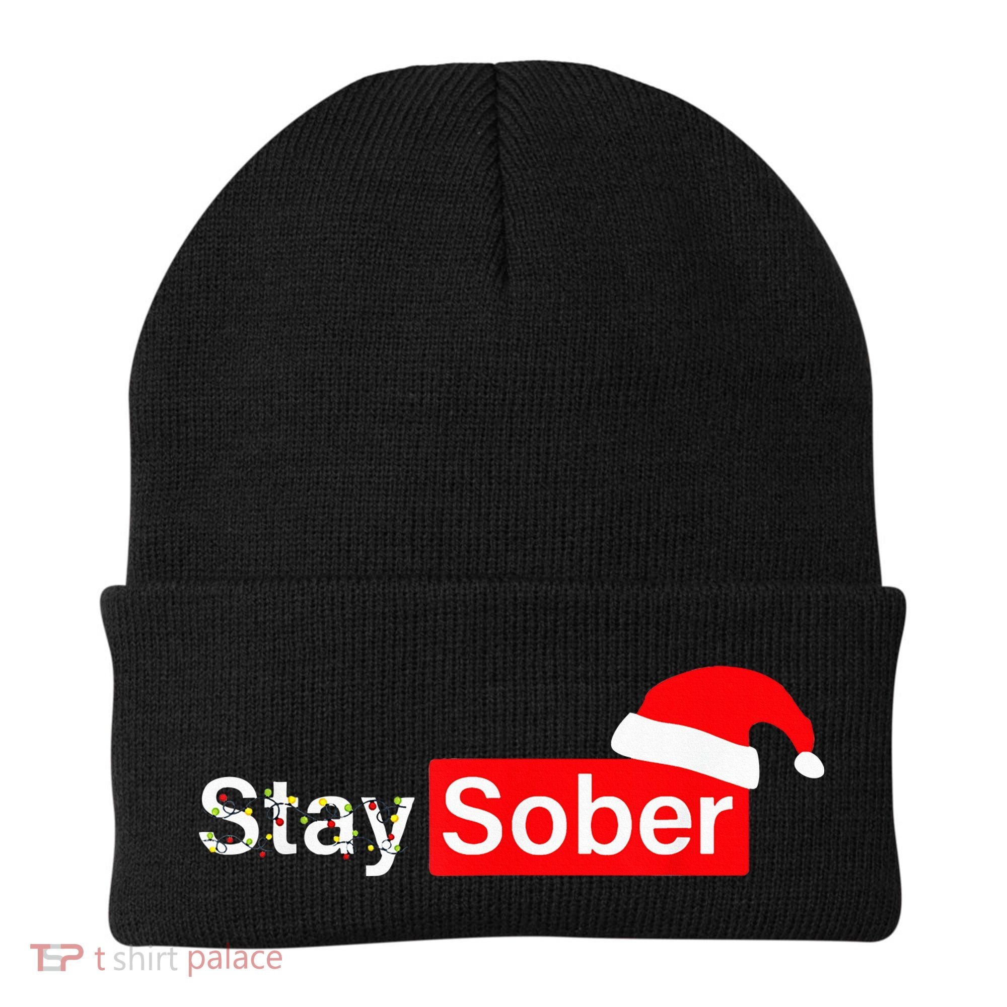 Stay Sober Santa Hat Christmas Xmas Beanie