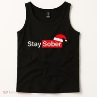 Stay Sober Santa Hat Christmas Xmas Tank Top thumb 2