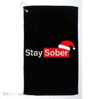 Stay Sober Santa Hat Christmas Xmas Golf Towel thumb 0