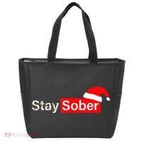 Stay Sober Santa Hat Christmas Xmas Tote Bag thumb 0