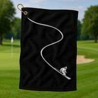Ski Skiing Skier Golf Towel thumb 1