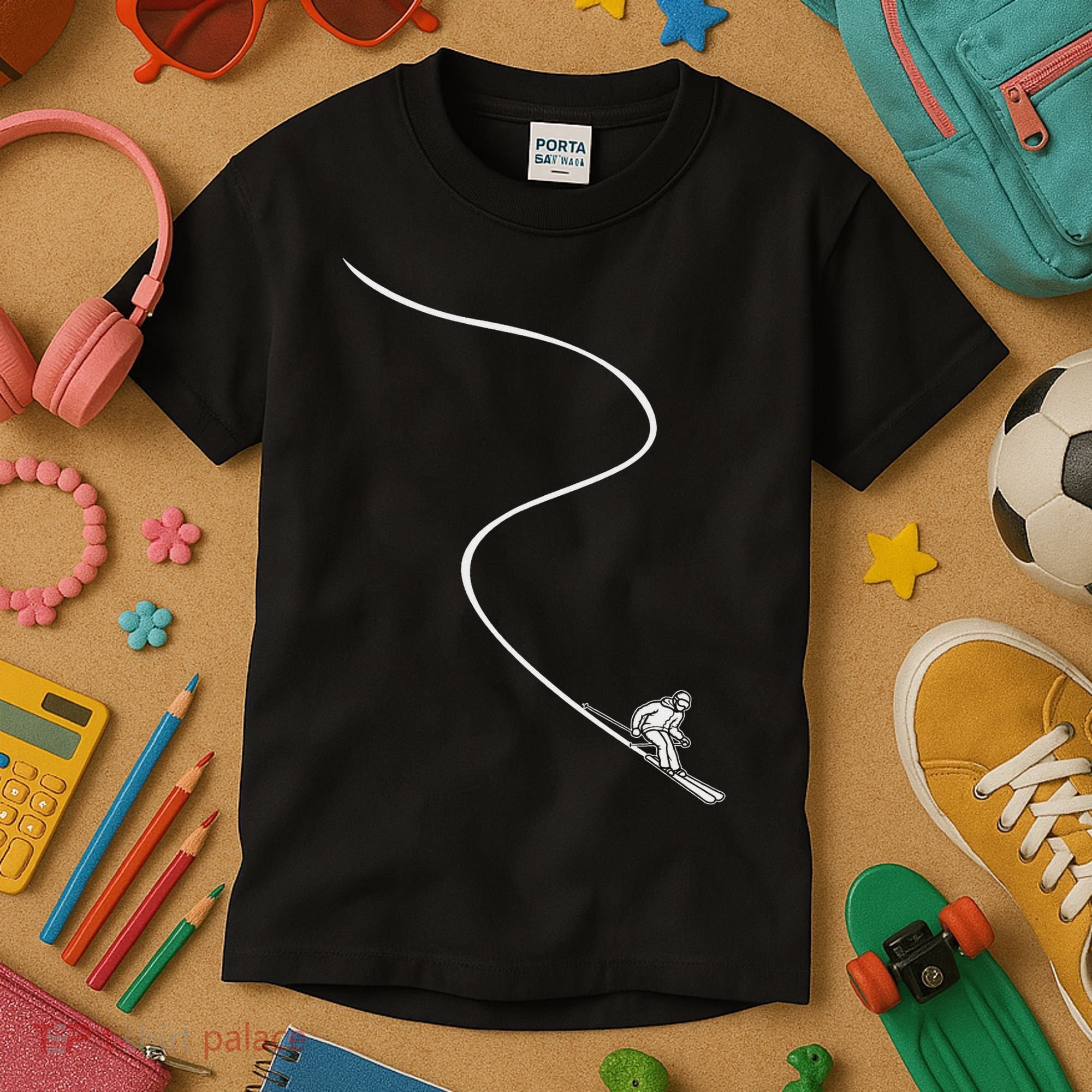 Ski Skiing Skier Kids T-Shirt