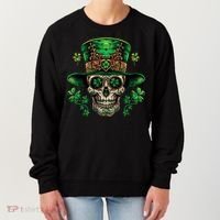 Sugar Skull St Patrick Day Of The Dead Women's Sweatshirt thumb 0