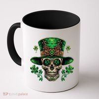 Sugar Skull St Patrick Day Of The Dead Coffee Mug thumb 0