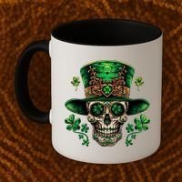 Sugar Skull St Patrick Day Of The Dead Coffee Mug thumb 2