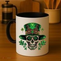 Sugar Skull St Patrick Day Of The Dead Coffee Mug thumb 4