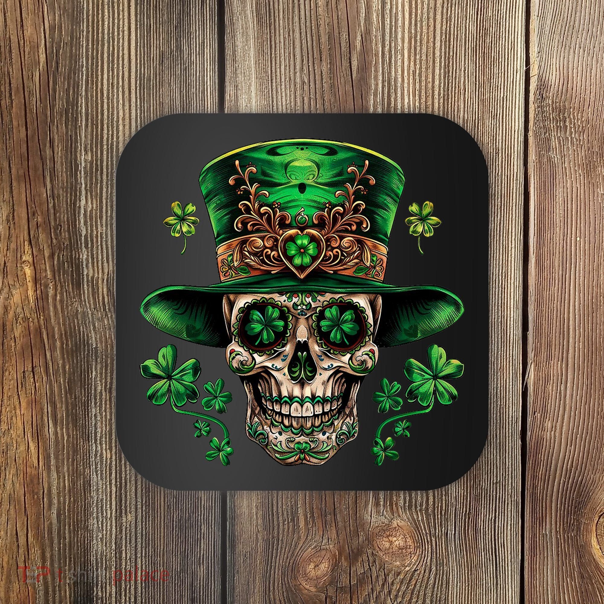 Sugar Skull St Patrick Day Of The Dead Coaster