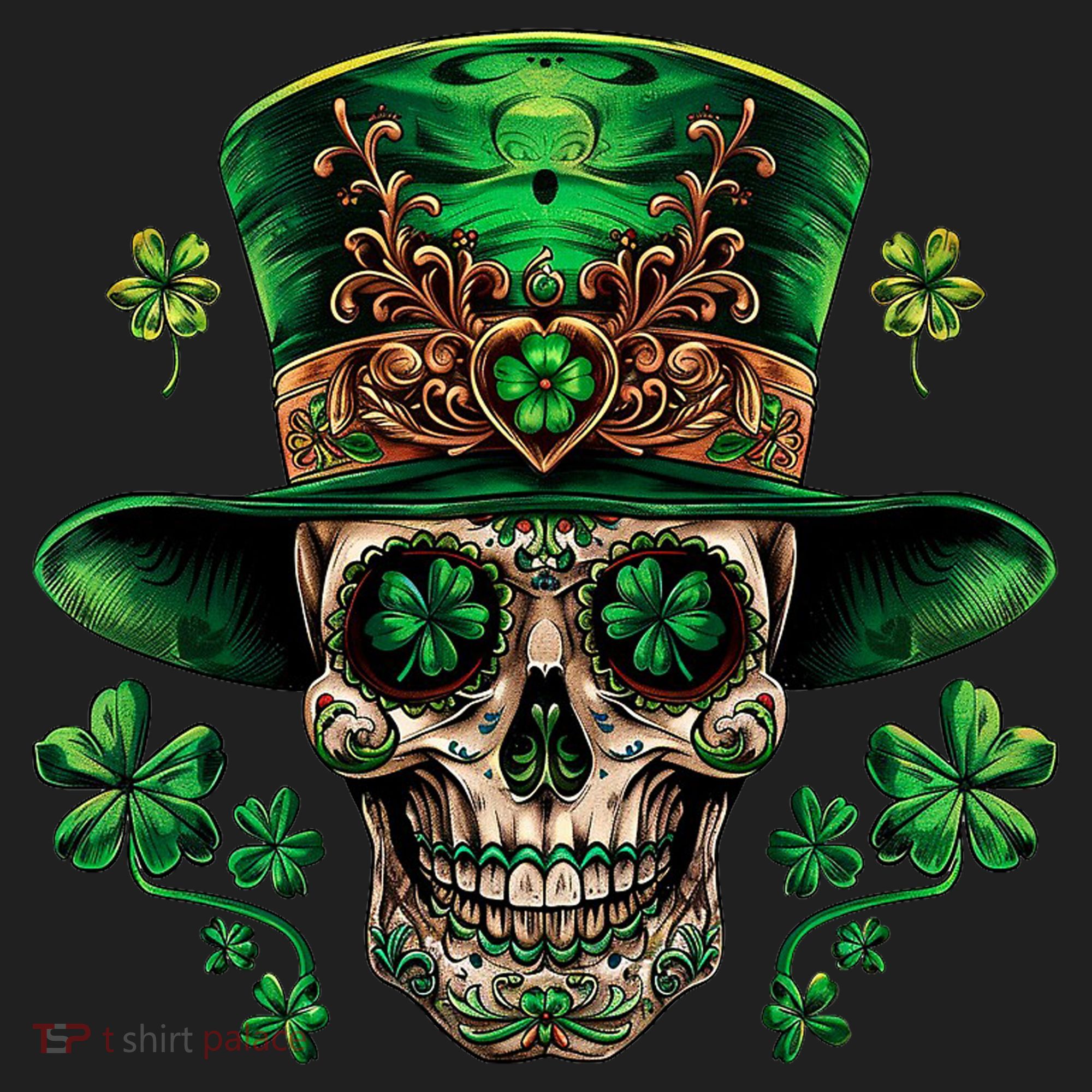 Sugar Skull St Patrick Day Of The Dead Hat