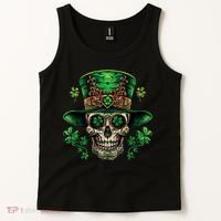 Sugar Skull St Patrick Day Of The Dead Tank Top thumb 2