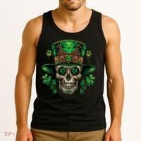 Sugar Skull St Patrick Day Of The Dead Tank Top thumb 3