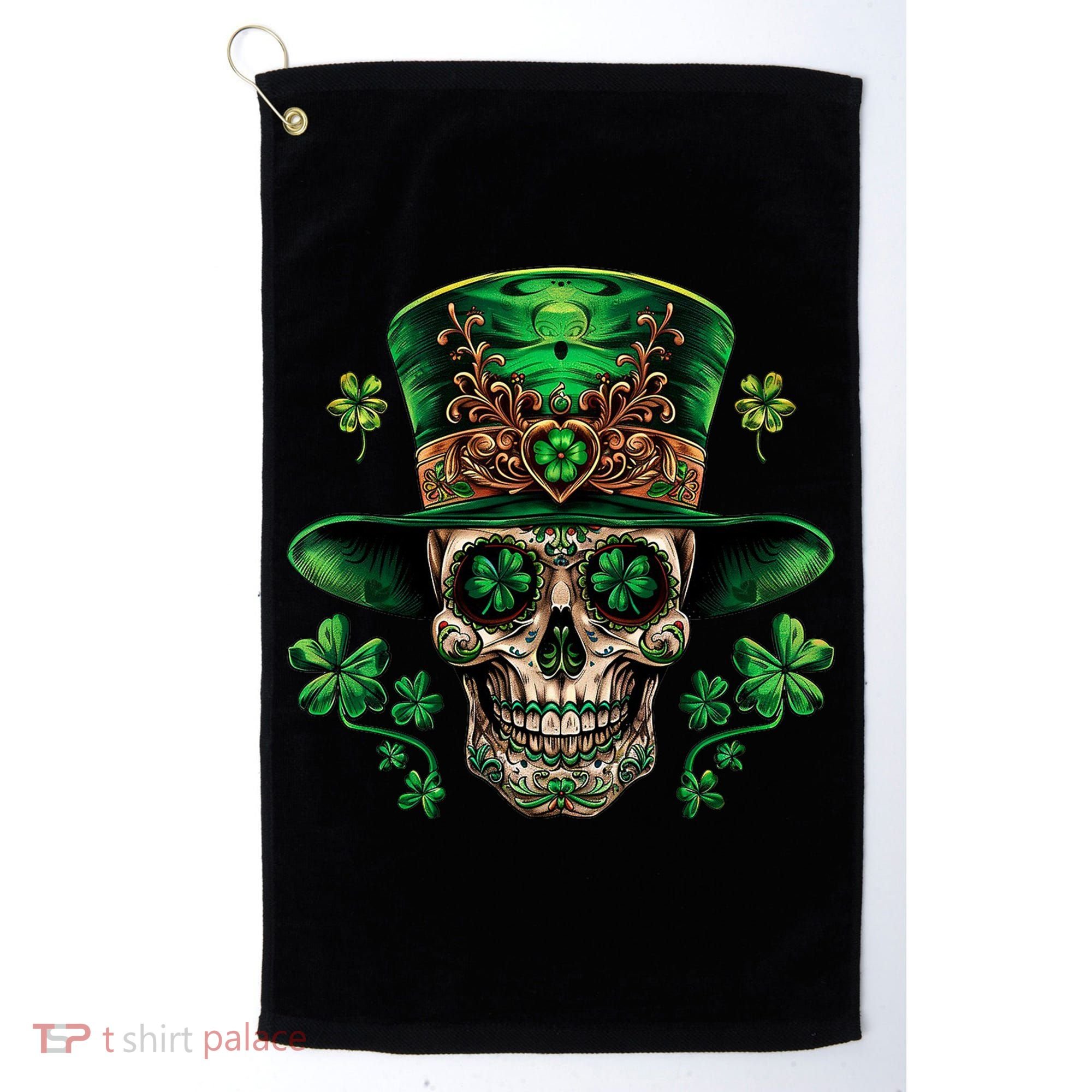 Sugar Skull St Patrick Day Of The Dead Golf Towel