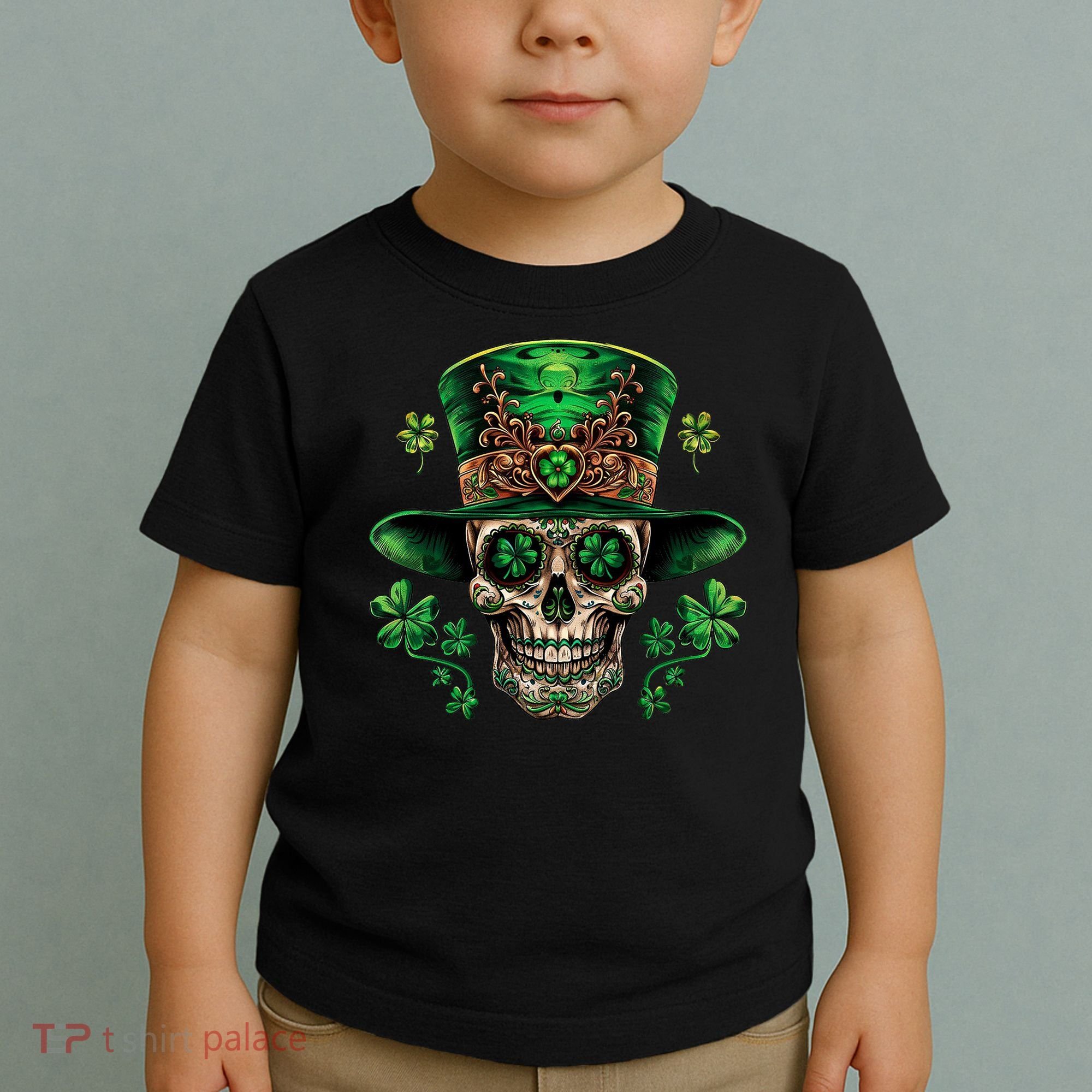 Sugar Skull St Patrick Day Of The Dead Toddler T-Shirt