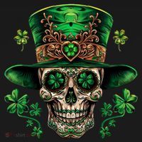 Sugar Skull St Patrick Day Of The Dead Toddler T-Shirt thumb 4