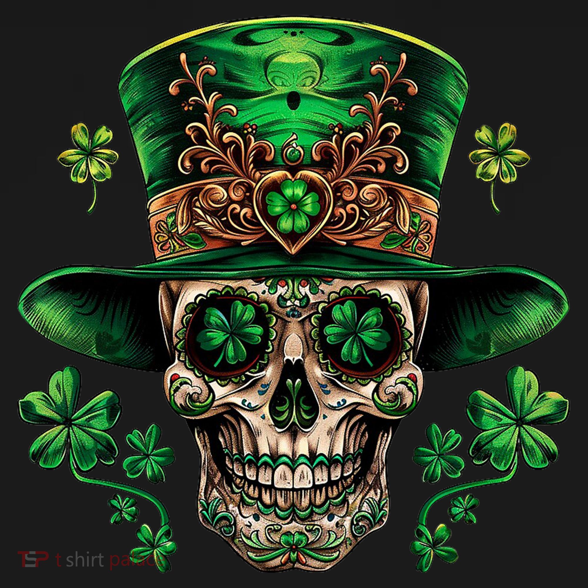 Sugar Skull St Patrick Day Of The Dead Women's T-Shirt