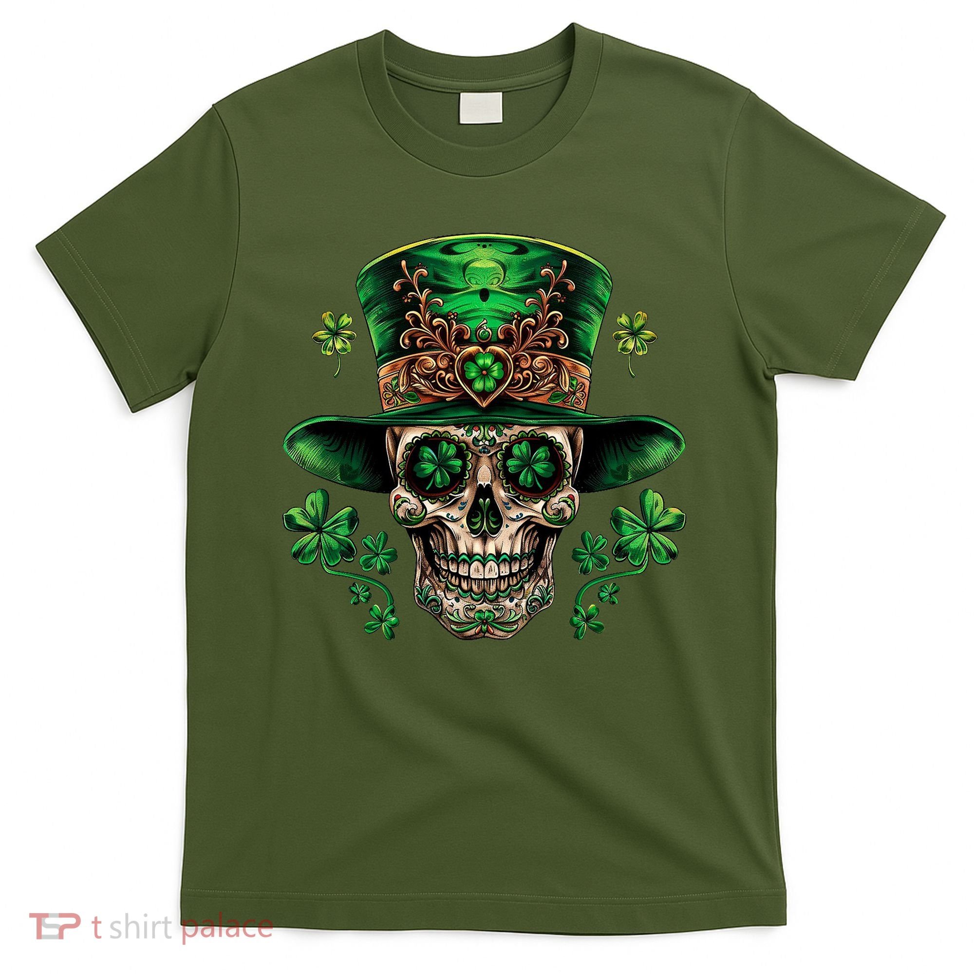 Sugar Skull St Patrick Day Of The Dead T-Shirt