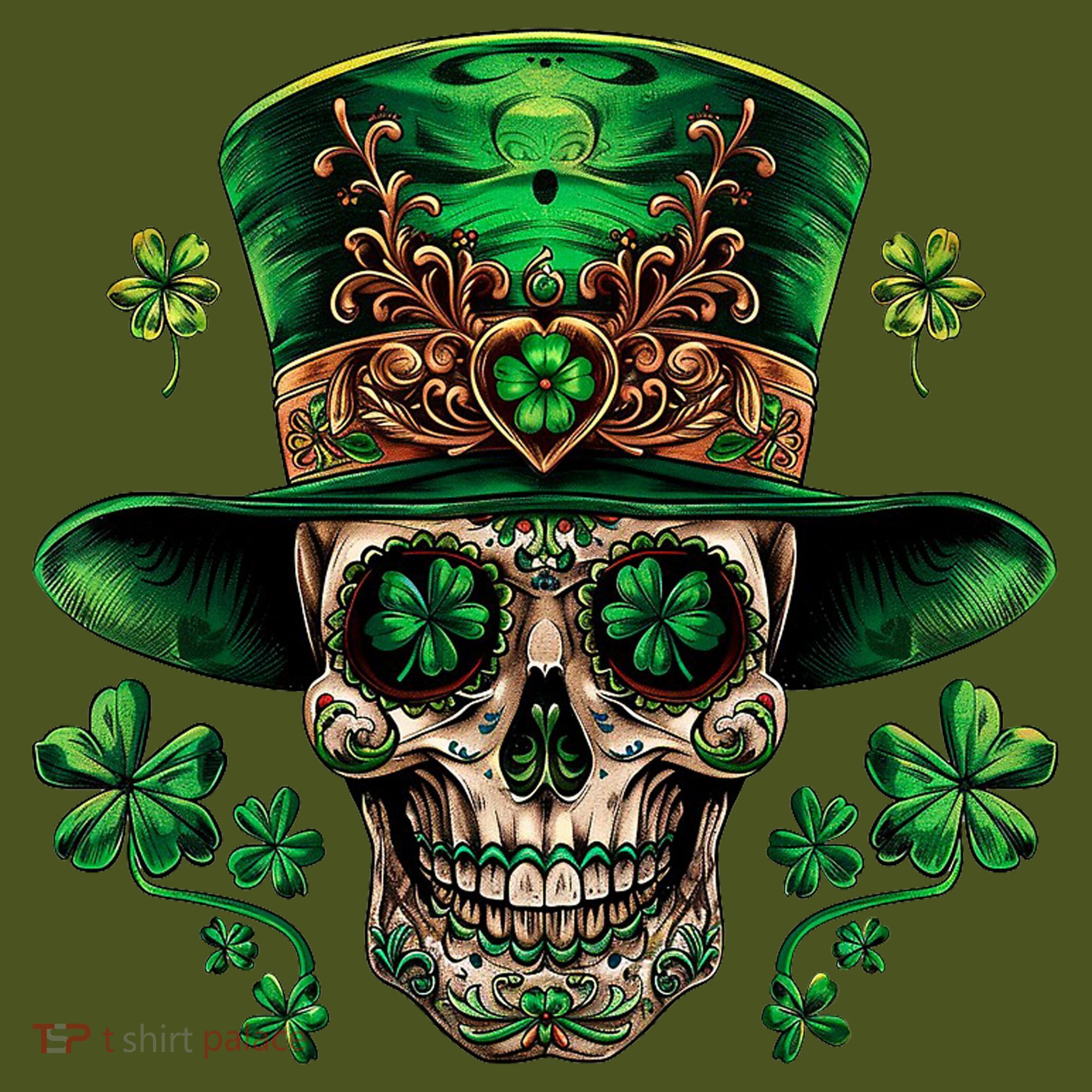 Sugar Skull St Patrick Day Of The Dead Kids Hoodie
