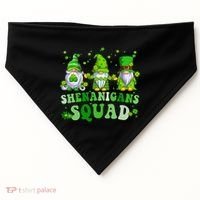 Shenanigans Squad St Patrick's Day Gnomes Groovy USA-Made Doggie Bandana thumb 0