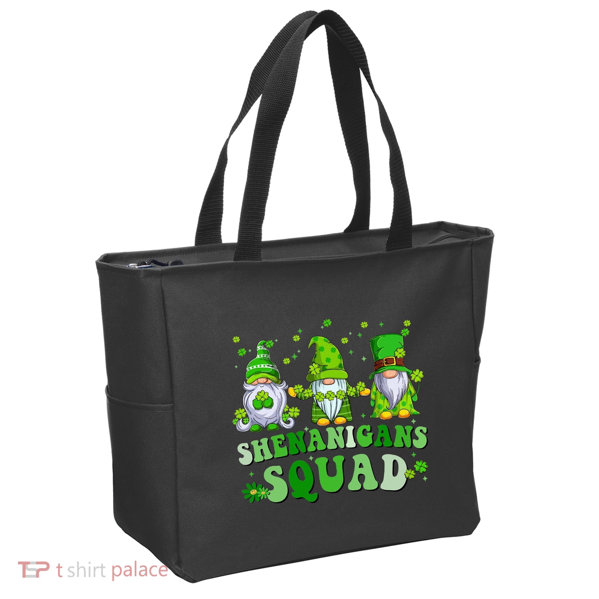 Shenanigans Squad St Patrick's Day Gnomes Groovy Tote Bag