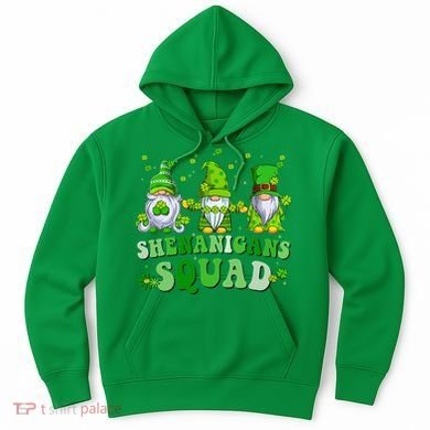 Shenanigans Squad St Patrick's Day Gnomes Groovy Hoodie