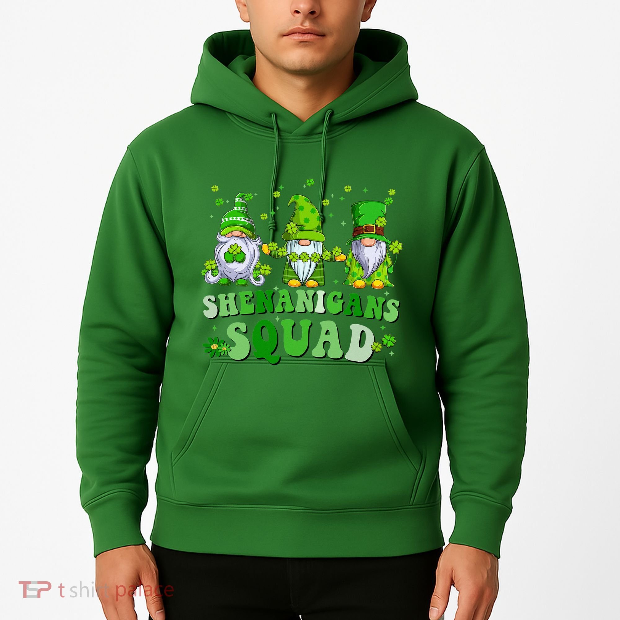 Shenanigans Squad St Patrick's Day Gnomes Groovy Hoodie