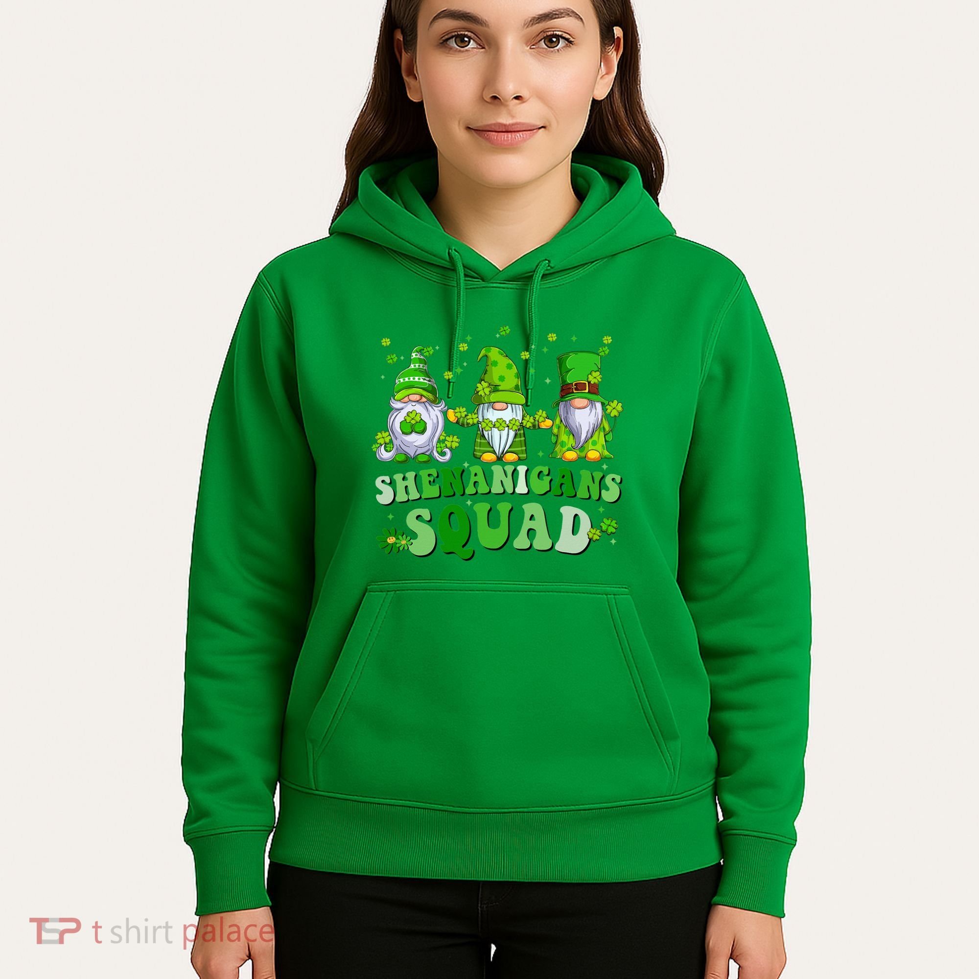 Shenanigans Squad St Patrick's Day Gnomes Groovy Hoodie
