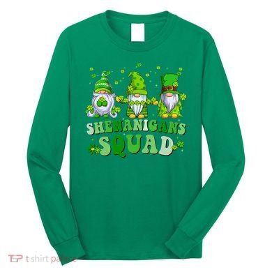 Shenanigans Squad St Patrick's Day Gnomes Groovy Long Sleeve Shirt