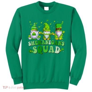 Shenanigans Squad St Patrick's Day Gnomes Groovy Sweatshirt